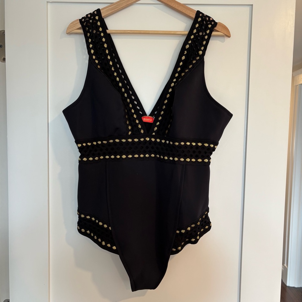 Nordstrom Black and Gold Women's One Piece Swimsuit